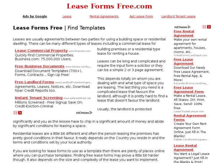 www.leaseformsfree.com