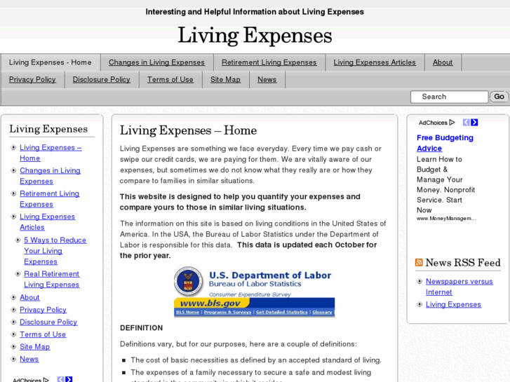 www.living-expenses.com