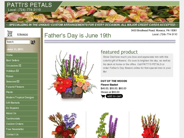 www.pattispetalsflowershop.com