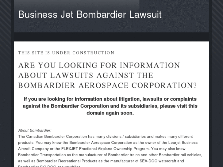 www.business-jet-bombardier-lawsuit.com