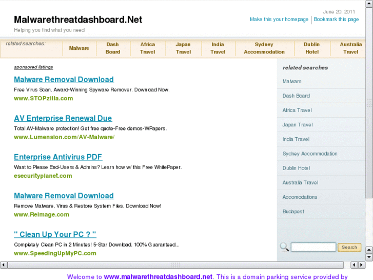 www.malwarethreatdashboard.net