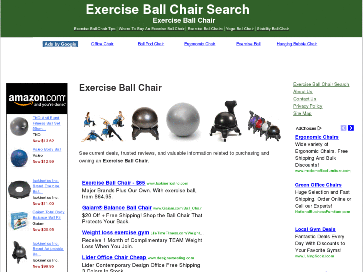 www.exerciseballchairsearch.com