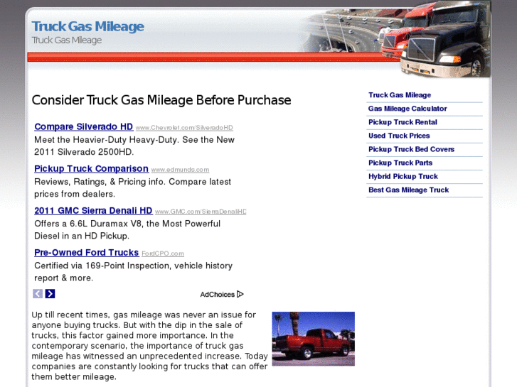 www.truckgasmileagecomparison.com