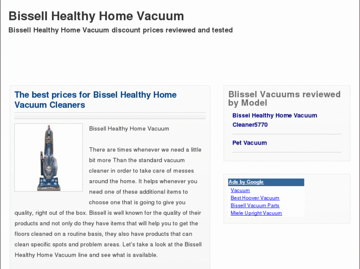 www.bissellhealthyhomevacuum.net