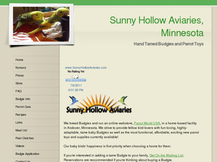 www.sunnyhollowaviaries.com