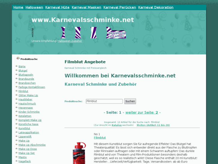 www.karnevalsschminke.net