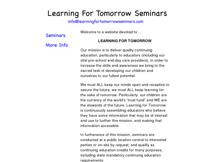 www.learningfortomorrowseminars.com