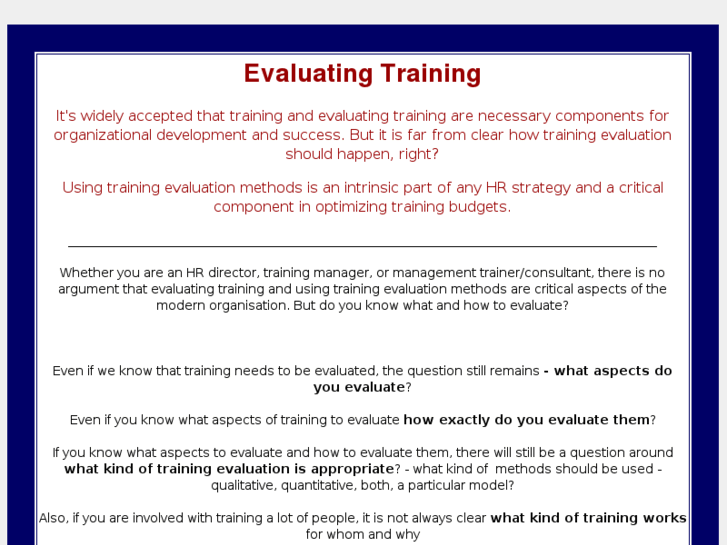 www.evaluating-training.com