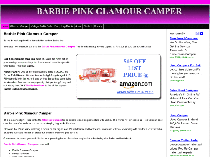 www.barbiepinkglamourcamper.com