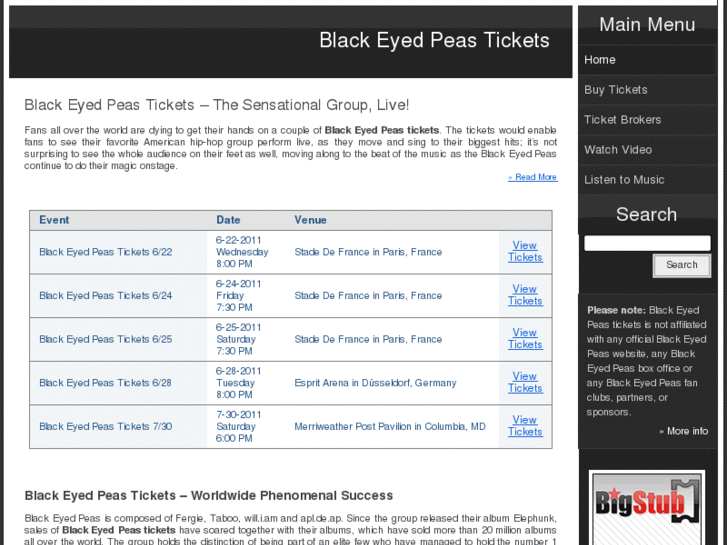 www.blackeyedpeastickets.net