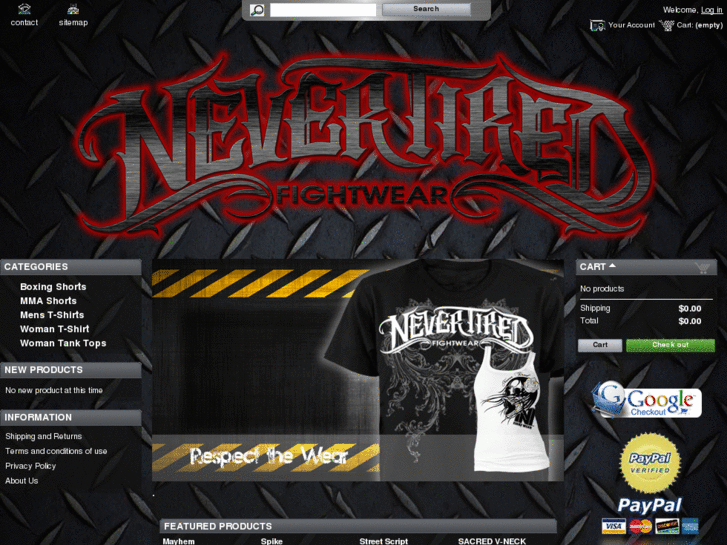 www.nevertiredfightwear.com