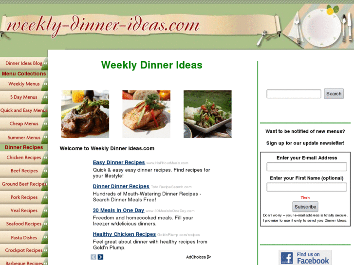 www.weekly-dinner-ideas.com