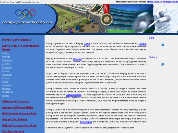 www.olympicgamesschedule.com