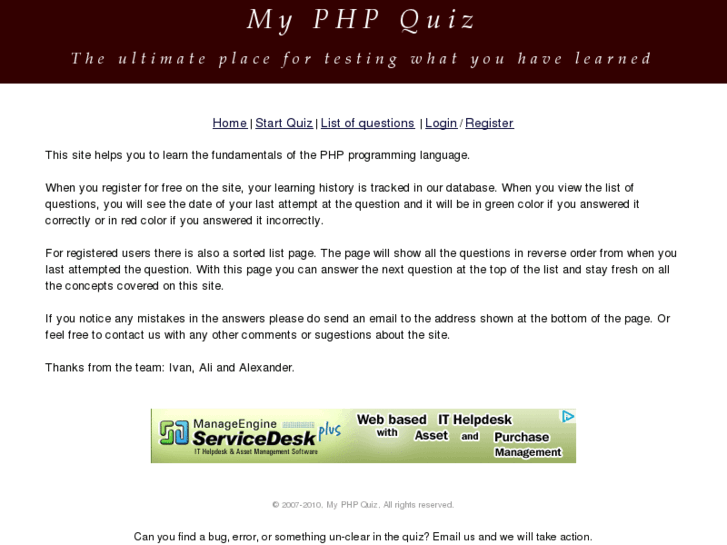 www.myphpquiz.com