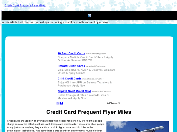 www.creditcardfrequentflyermiles.com