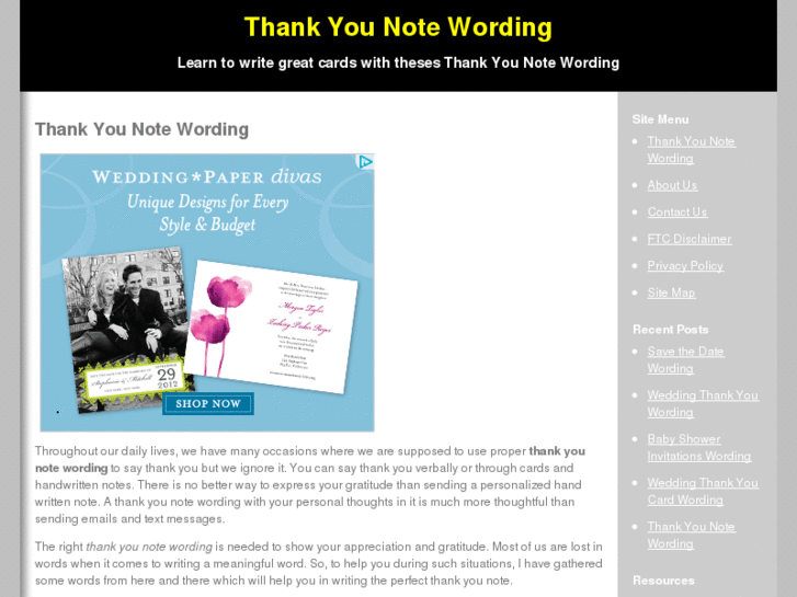 www.thankyounotewording.com