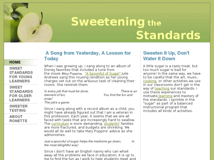 www.sweeteningthestandards.com