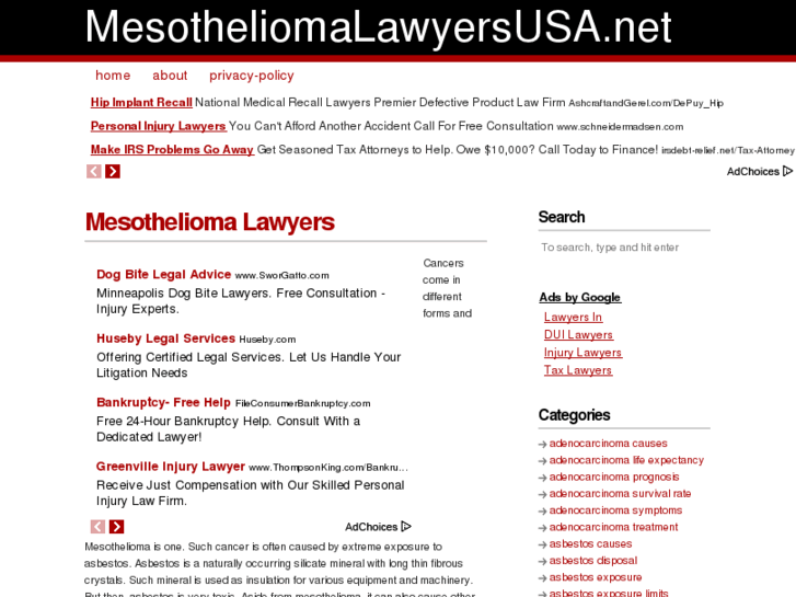 www.mesotheliomalawyersusa.net