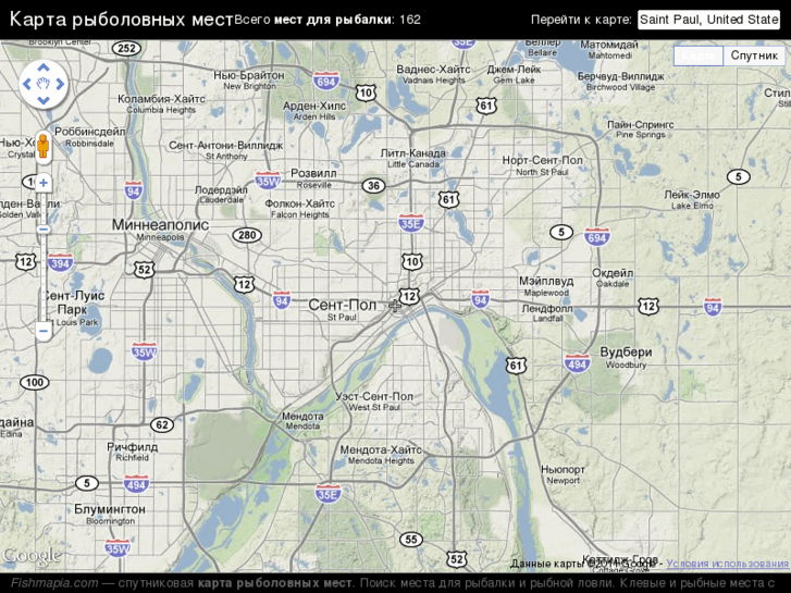 Онлайн карта рыболовных мест