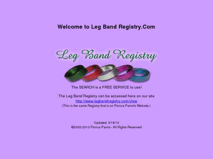 www.legbandregistry.com