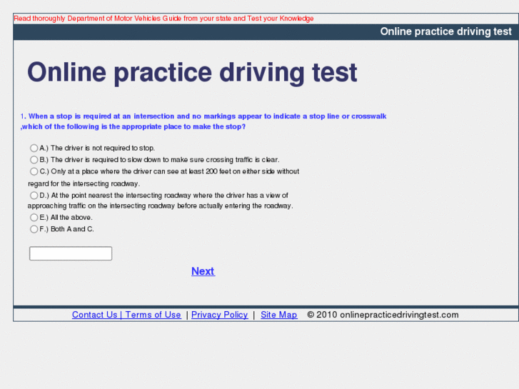 www.onlinepracticedrivingtest.com