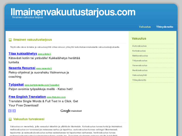 www.ilmainenvakuutustarjous.com