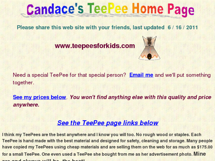 www.teepeesforkids.com