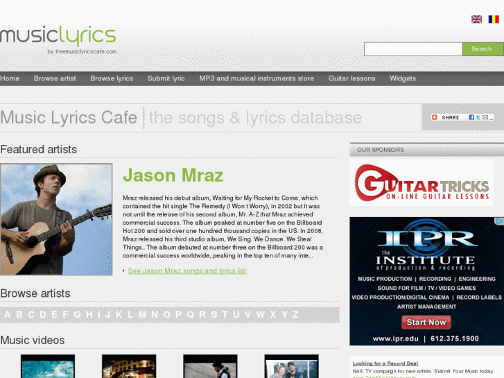 www.musiclyricscafe.com