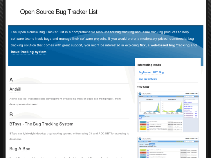 www.opensourcebugtrackerlist.com