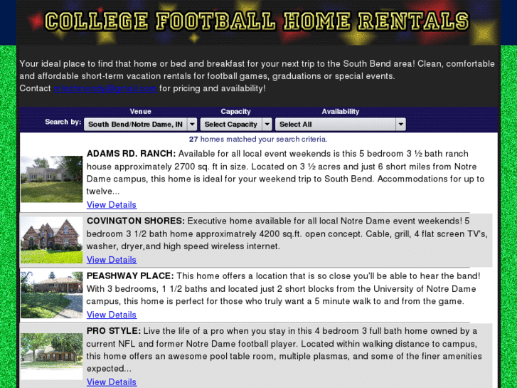 www.collegefootballhomerentals.com