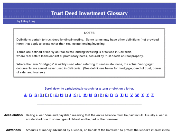 www.trustdeedinvestmentglossary.com