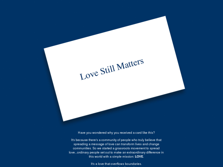 www.lovestillmatters.net