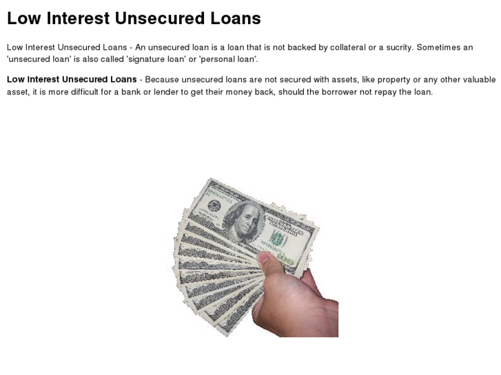 www.lowinterestunsecuredloans.org