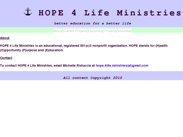 www.hope4lifeministries.org