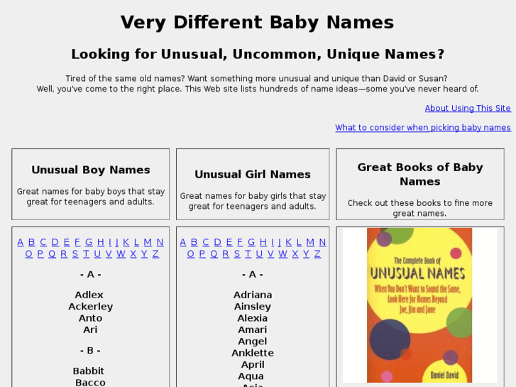 www.verydifferentnames.com