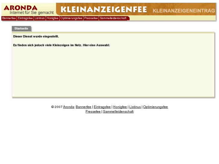 www.kleinanzeigenfee.de