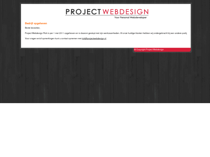 www.projectwebdesign.nl