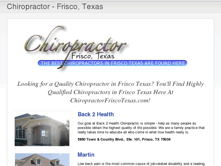 www.chiropractorfriscotexas.com