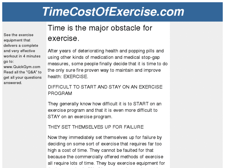 www.timecostofexercise.com