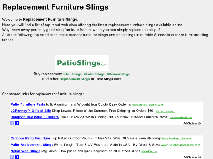 www.replacementfurnitureslings.com