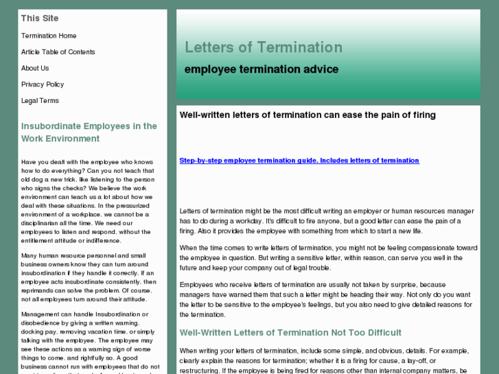 www.lettersoftermination.com