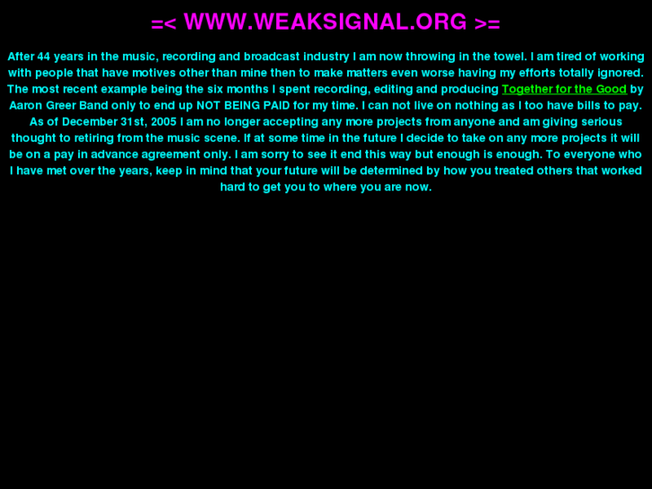 www.weaksignal.org