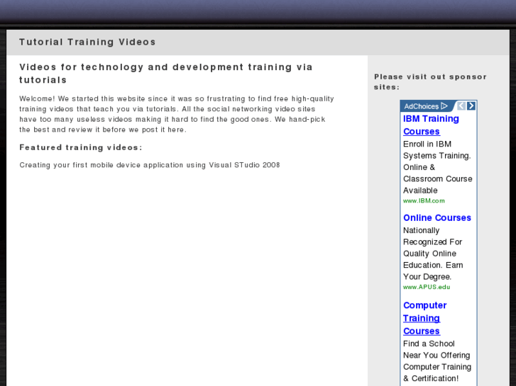 www.tutorialtrainingvideos.com