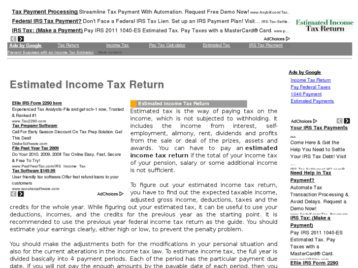 www.estimatedincometaxreturn.com