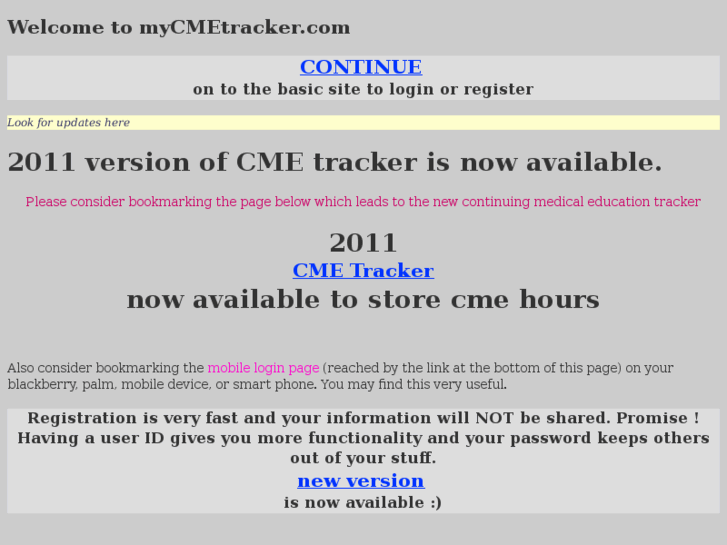 www.mycmetracker.com