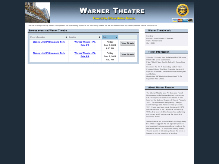 www.warnertheater.net