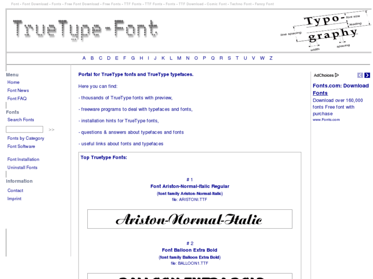 www.truetype-font.com