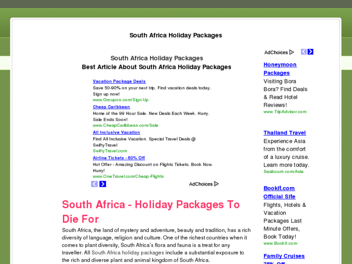 www.southafricaholidaypackages.com