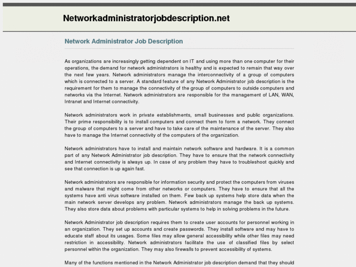 www.networkadministratorjobdescription.net