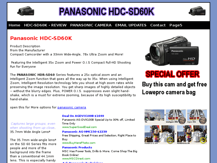 www.panasonichdcsd60k.com